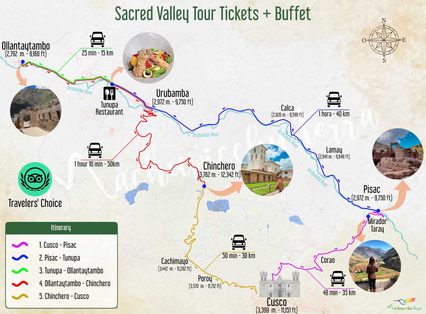 Map Sacred Valley Tour