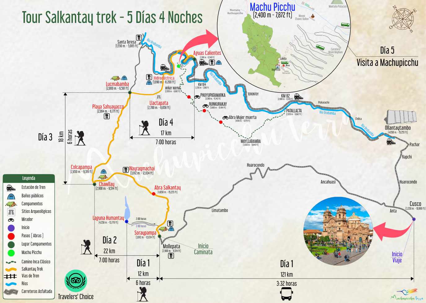 Mapa Salkantay trek