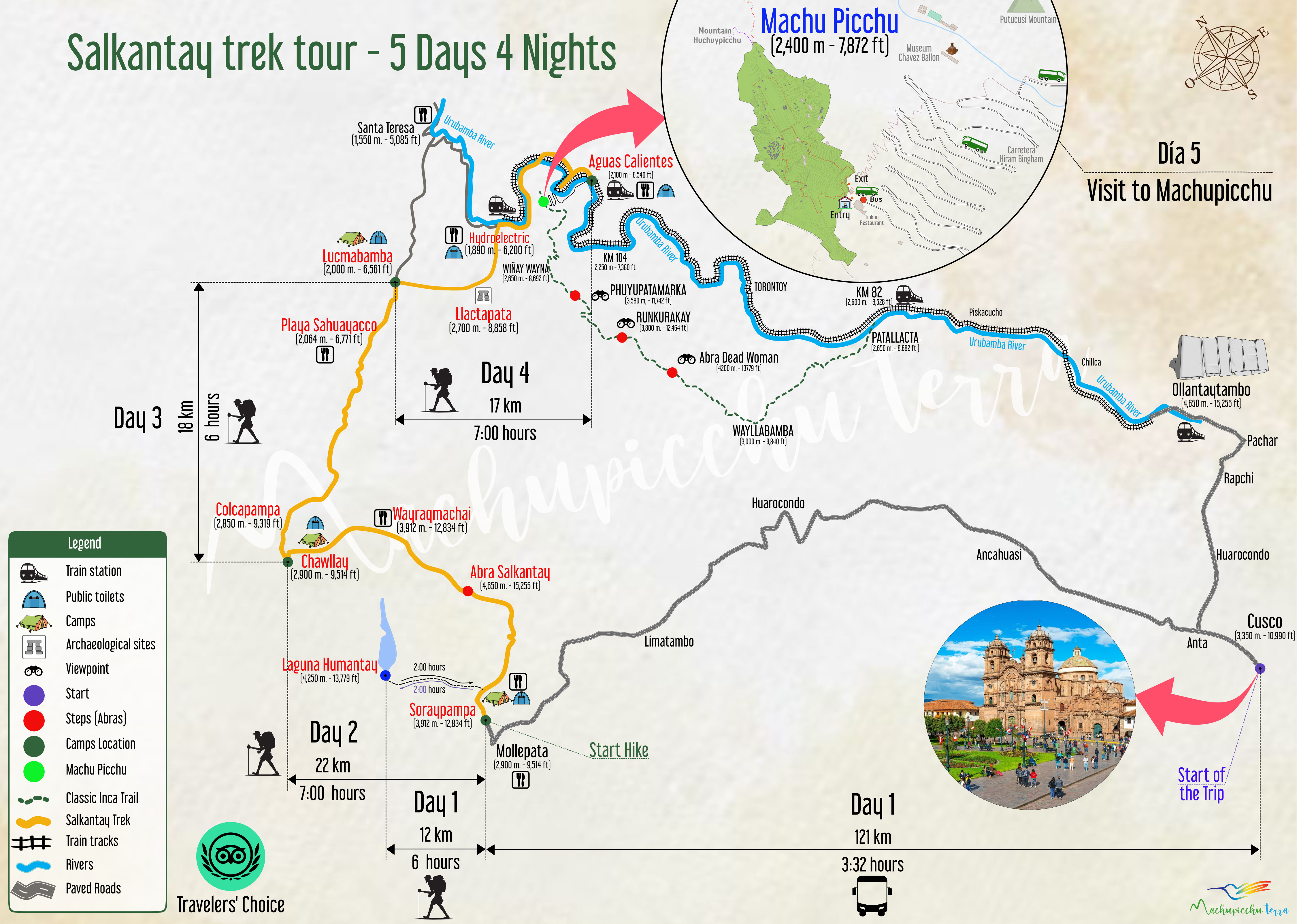 Salkantay trek tour of 5 days to Machu Picchu