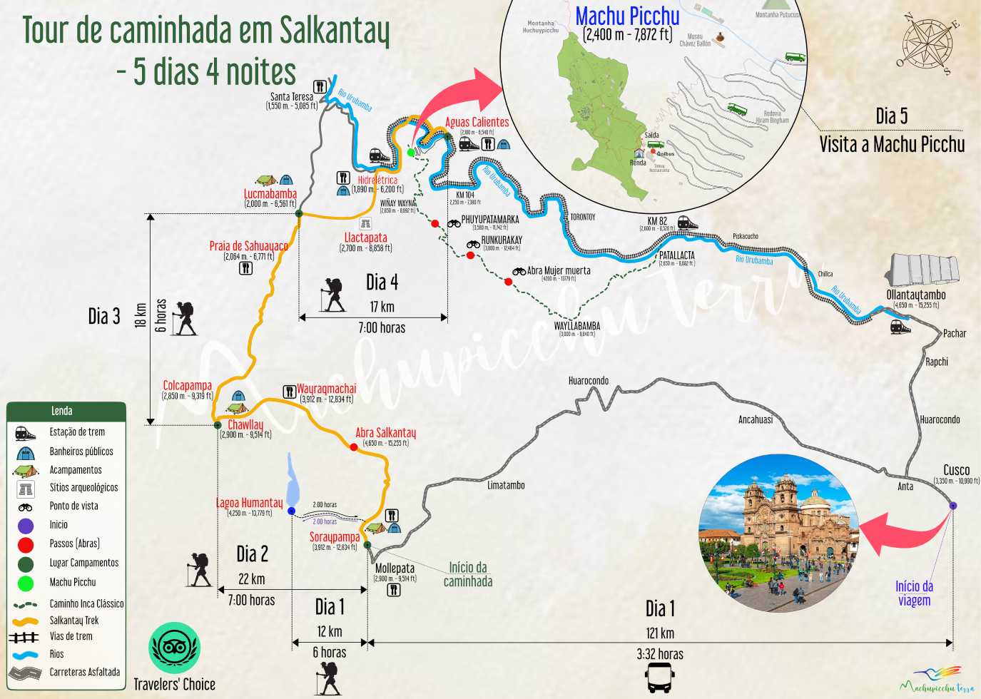 Mapa Salkantay trek