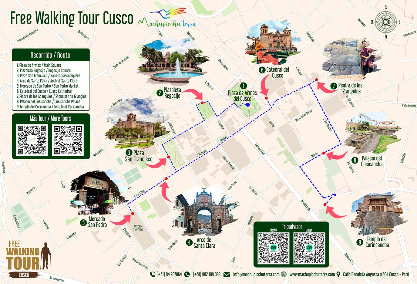 Mapa Machu Free Walking Tour Cusco