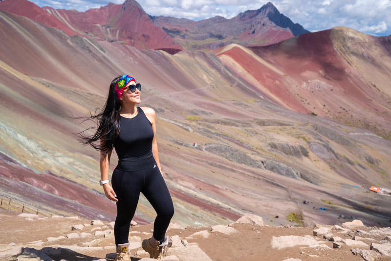 Tourist at Rainbow Mountain