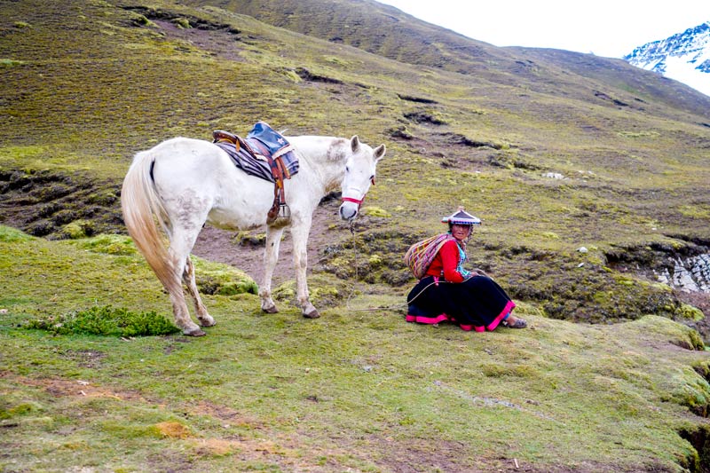 Andean woman with her horse