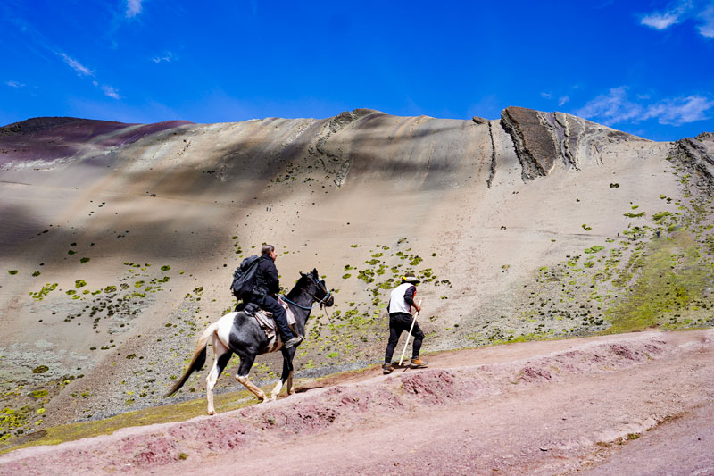 Tourist heading to Rainbow Mountain