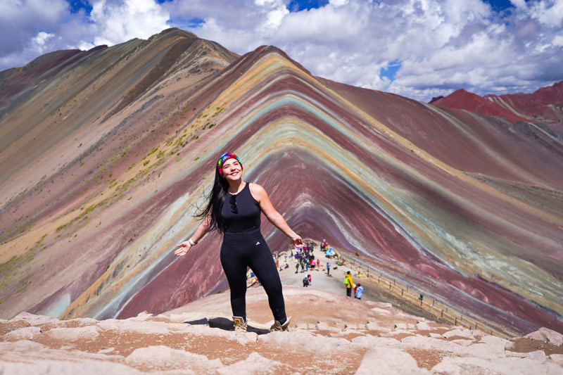 Tourist at Rainbow Mountain