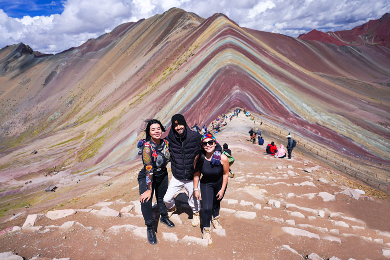 Tourist on the Rainbow Mountain