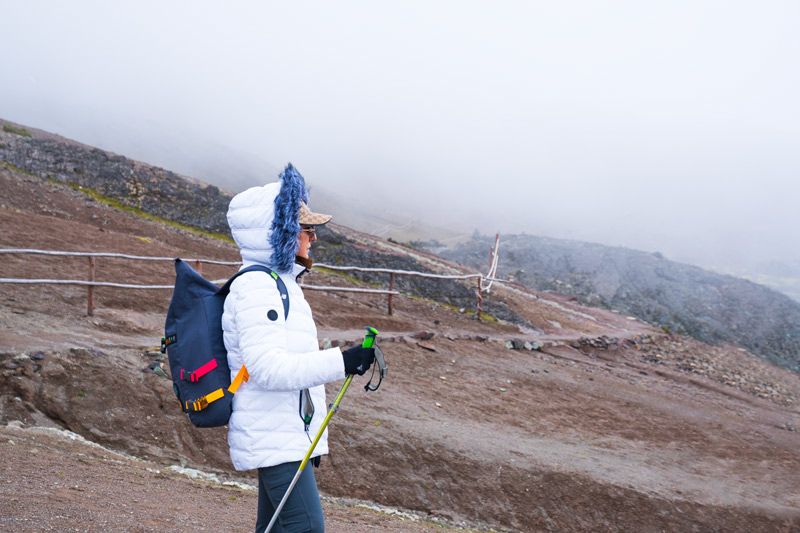 Tourist observing the landscape