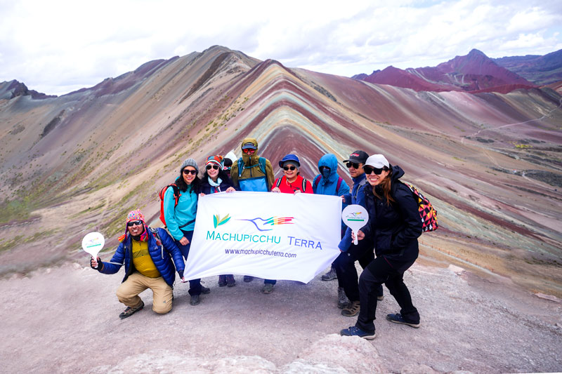 Tourist on the Rainbow Mountain